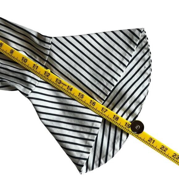 Cabi Women’s Striped Bell Sleeve Spring Summer Blazer White Navy Blue Size 8 - Picture 10 of 10